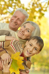 Fototapeta premium Grandparents and grandson