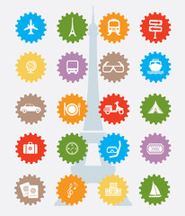 Travel icon set,colour version,clean vector