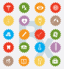 Medical icon set,colour version,clean vector