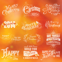 Christmas Calligraphic Card - for invitation, congratulation