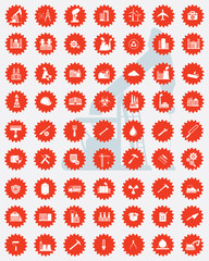 Industrial icon set,red version,clean vector
