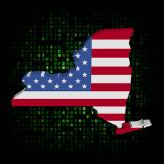 New York state map flag on hex code illustration