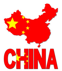 China map flag and text illustration