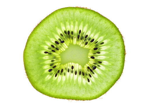 Kiwi slice isolated on white background