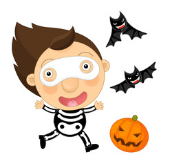 Cartoon happy child - running - illustration for children