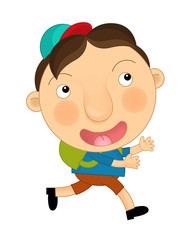 Fototapeta premium Cartoon little child - toddler - isolated - illustration for children
