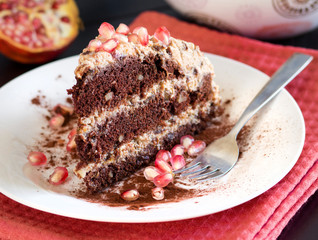 Chocolate, walnut and Prune Cake