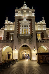 Fototapeta na wymiar Main gate of Cloth hall (Polish: Sukiennice) in Krakow
