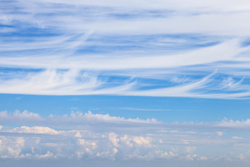 Natural blue cloudy sky, background photo texture