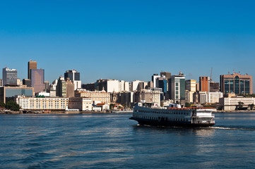 Fototapeta premium Rio de Janeiro Downtown Skyline with Ferry Crossing