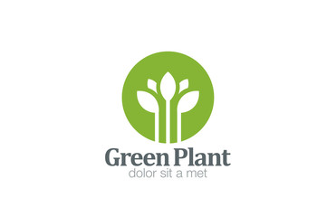 Green Plant Flower Logo design vector. Medicine icon