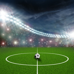 soccer field center and ball