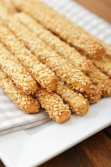 Bread sticks with sesame