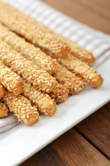 Bread sticks with sesame