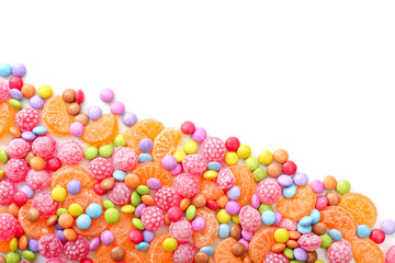 Fototapeta na wymiar Sweet round multicolor candies