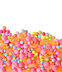 Fototapeta na wymiar Sweet round multicolor candies