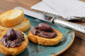Bread with olive pate