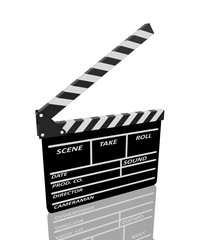 Obraz premium Clapper board on white background