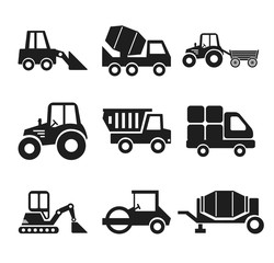 Stock vector construction machine pictogram icon set