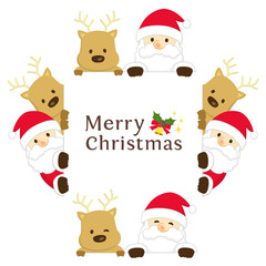 のぞくサンタとトナカイ