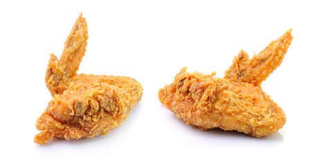 Fried Chicken Wing On White background