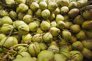 a large pile of coconut