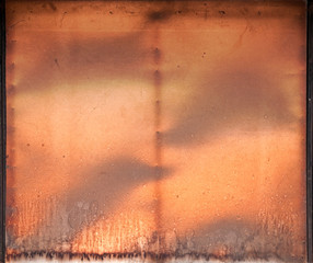 Old weathered copper wall background texture