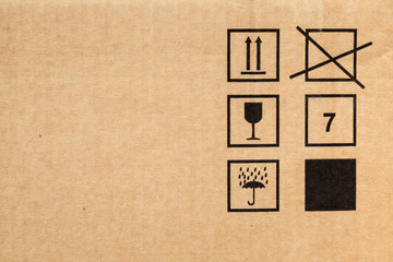 Brown modern cardboard with signs, background texture