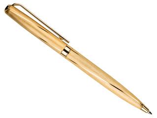 gold pen isolated on white background