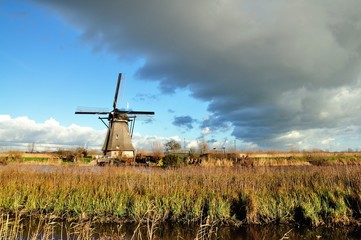 The World Heritage Kinderdijk windmills at the Netherlands