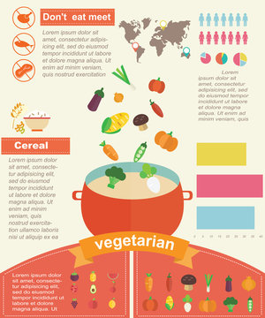 Vegetarian Healthy Food Infographics