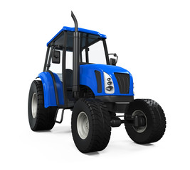 Blue Tractor Isolated