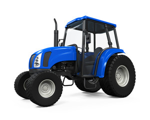 Blue Tractor Isolated