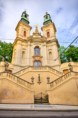 Fototapeta na wymiar Church of St. John Nepomucene of the Rock in Prague