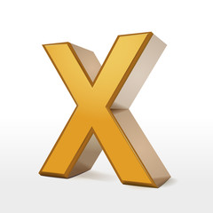 Obraz premium golden 3d alphabet X