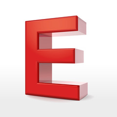 3d red letter E