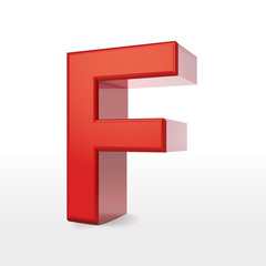 3d red letter F