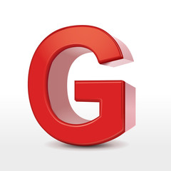 3d red letter G