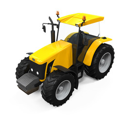 Yellow Tractor Isolated