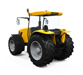 Yellow Tractor Isolated