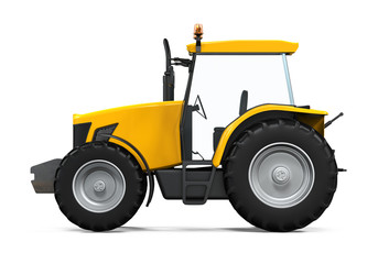 Yellow Tractor Isolated