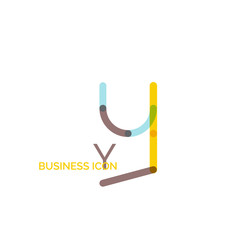 Minimal line font design, letter Y