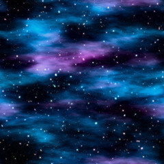 Cotton fabric Nebula with Stars