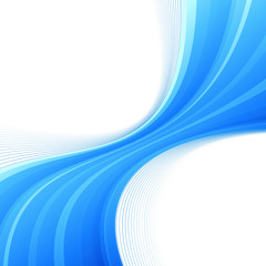 Blue swoosh lines border divided wave