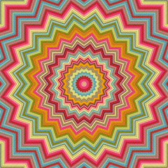 Background with bright geometric star, sun