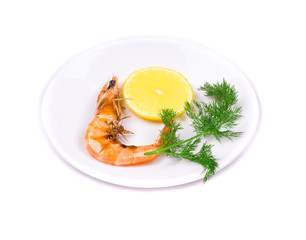 Close up of fresh boiled shrimp.