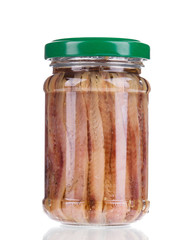 Jar of anchovy fillets.