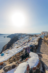 View on Oia in Santorini
