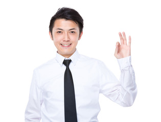 Business man with finger,  ok sign