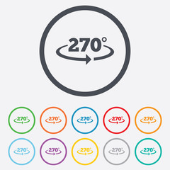 Angle 270 degrees sign icon. Geometry math symbol